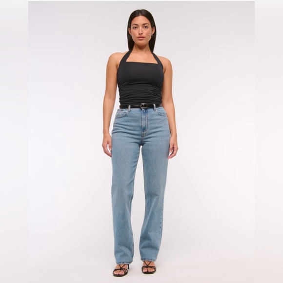 Abercrombie & Fitch Denim - Abercrombie & Fitch 90s Straight Jeans Curve Love 31/12R Ultra High Rise Denim
